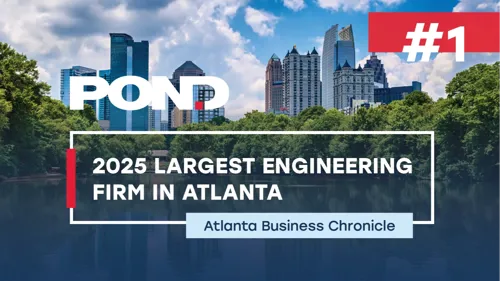 Graphic announcing Pond as the 2025 largest engineering firm in Atlanta