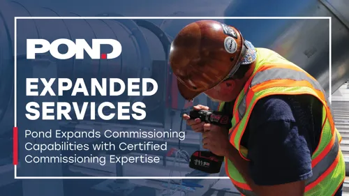 Graphic on Pond's expanded commissioning services with certified commissioning expertise