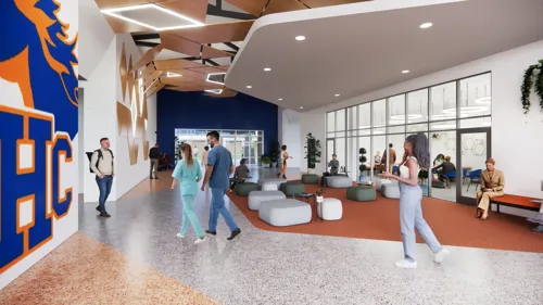 Interior rendering of a technical college