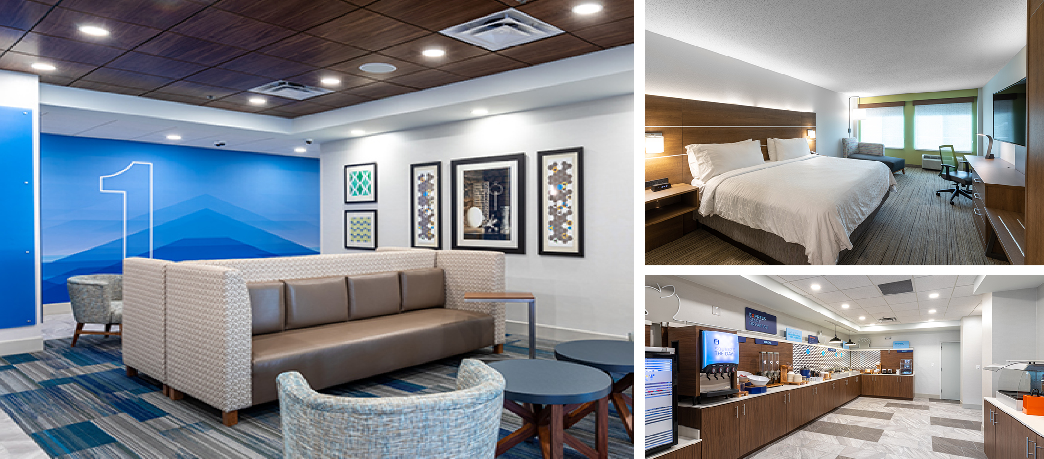 Interior of the Holiday Inn Express in Asheville, North Carolina.