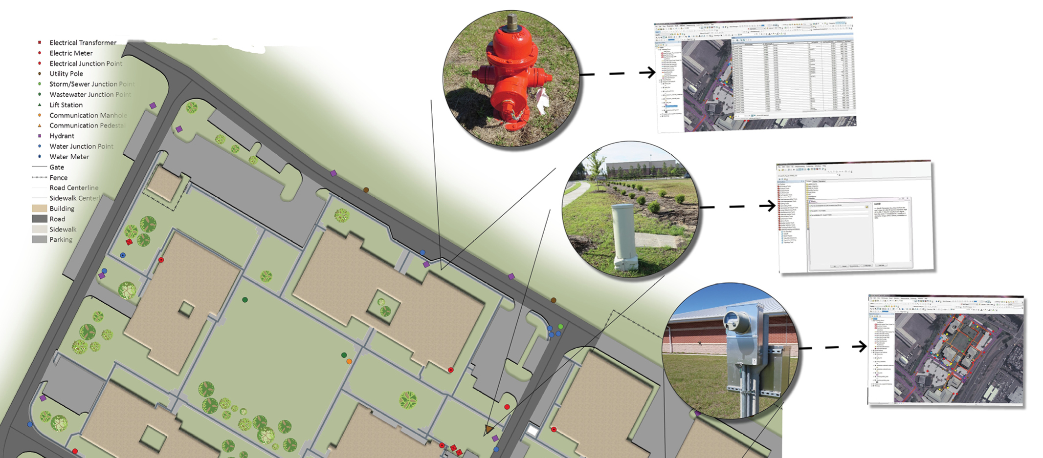Geospatial map and data rendering.