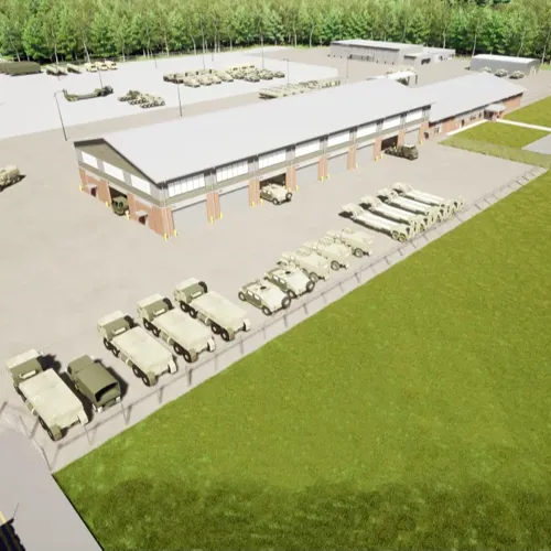 Equipment Concentration Site (ECS) and warehouse for US Army Reserve