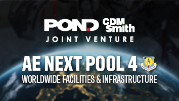 Pond-CDM Smith JV awarded the Air Force Civil Engineer Center’s $2B AE Next Pool 4 Worldwide Facilities and Infrastructure Contract